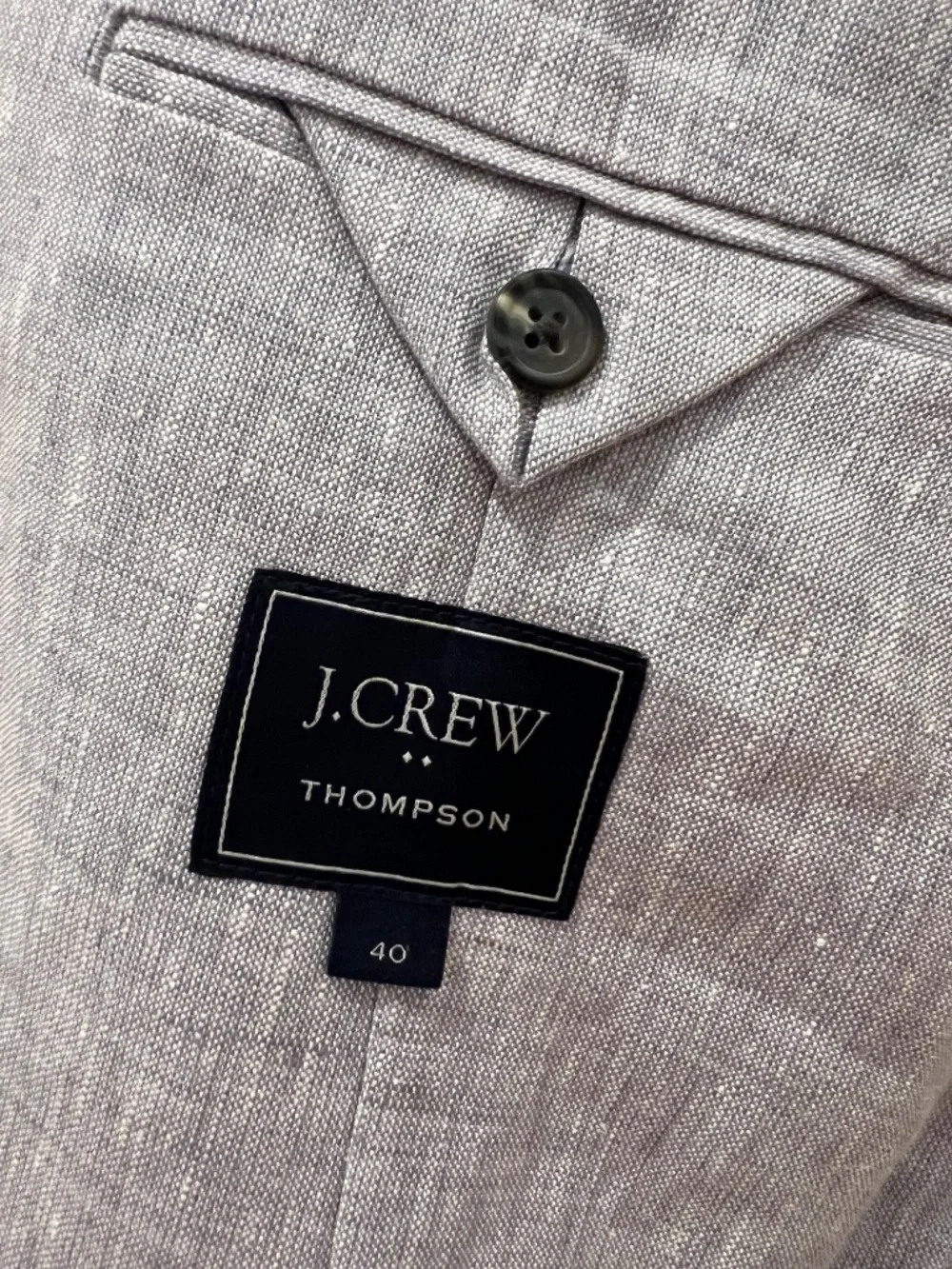 J Crew Thompson Blazer Mens 40 Gray Linen Unstructured Summer Lightweight Beach